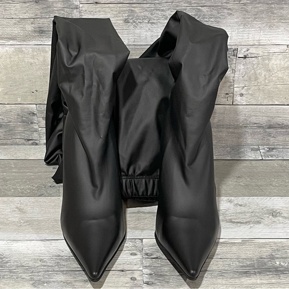 JEFFREY CAMPBELL 2-In-1 faux fur Pantaboots ,Black Stretch - Sz-7.5 - M - Jeans - Picture 5 of 16